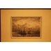 Mesdag 23- 2-1831 10-7-1915  Prent in lijst (19ᵉ eeuw) Vertrek en aankomst vissersboten strand