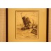 Mesdag 23- 2-1831 10-7-1915  Prent in lijst (19ᵉ eeuw) Vissersboten na vangst naar huis