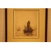 Mesdag 23- 2-1831 10-7-1915 Prent in lijst (19ᵉ eeuw) Vissersboot op kalme zee