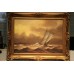 Schilderij  Hokken H C (20ᵉ eeuw),olieverf op doek Schuit op woelige zee 