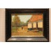 Schilderij Heykoop J. (20ᵉ eeuw) Olieverf op paneel in lijst   Boer met kippen bij hoeve