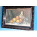 Aquarel (20ᵉ eeuw) in lijst
Appels in kom en fles wijn met glas