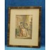 (20ᵉ eeuw) Aquarel in lijst met glas
Conversatie tussen een dame en een kind