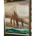 (20ᵉ eeuw) Olieverf op paneel in lijst 
Zeilboot op zee