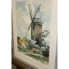 
Lubbeling G (20ᵉ century) Coloured etching in frame with glass
Mill in village