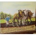 H de Bakker Olieverf op doek (20ᵉ eeuw) nov 75 Boer aan het ploegen met drie paarden