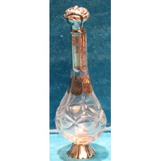 Nederlands gekeurd (19ᵉ eeuws) Zilver Kristal Parfum flesje in Rococo stijl met stop