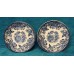Staffordshire (20e eeuw) paar gebaksboordjes uis in bos blauw wit