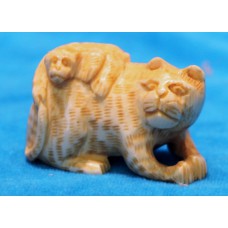 Chinese Ivoor (Begin 20ᵉ eeuw) Netsuke
Kat met jong