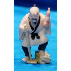 Chinese Ivoor (Begin 20ᵉ eeuw) Netsuke
Oude man met worst