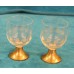M v d B Kristal met zilver (19ᵉ eeuw)2 Borrel glazen met zilveren voet