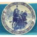 Sfinx Maastricht Aardewerk (20ᵉ eeuw) SierbordTransfer blauwe schotel met decor van Paard met arrenslee 
