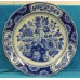 Porceleyne Fles Blauw aardewerk (20ᵉ eeuw) SierbordMet bloemdecor