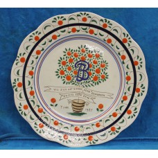 Gouds plateel Polychroom aardewerk (20ᵉ eeuw) SierbordHuwelijksbord Juliana en Bernhard