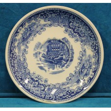 P Ragout Aardewerk (20ᵉ eeuw) Sierbord Oud gebouw met floraal decor