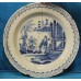 Blauw aardewerk (20ᵉ eeuw) SierbordDecor van oude man 