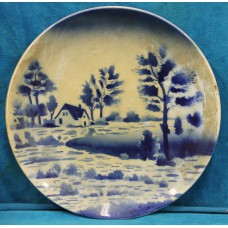 Chodziez Blauw aardewerk sjabloondecor (20ᵉ eeuw) Sierbord
Decor van Boerderij