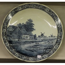 Boch naar J Sonneville Blauw Aardewerk (20ᵉ eeuw) Sierbord
Huis in wei