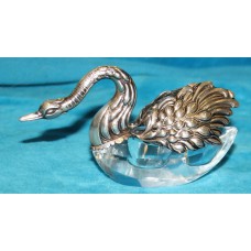 Zilver Kristal (19ᵉ eeuw)
Zout peper pot in de vorm van een zwaan met zilveren vleugels en nek