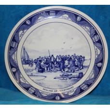 Blauw aardewerk (1980)
Bord met decor van afslag op strand