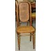 Art Deco stijl Hout  (20ᵉ eeuw) Meubilair
4 Stoelen met rieten zitvlak en rugleuning hoeken afgerond