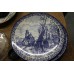 Chemkela Transfer blauw Aardewerk (20ᵉ eeuw) Sierbord Winter IJspret