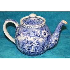 Socieéte Ceramique Maastricht (20ᵉ eeuw)  Theepot met decor tea drinker