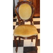 Biedermeier stijl Stoelen (19ᵉ eeuw) Mahoniehout gebogen rug de zitting met stof bekleed