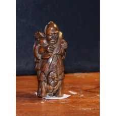 Chinees (19e eeuw) Hout Netsuke uitgesneden erotisch standje