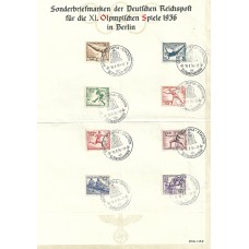 Duitse Rijk Olympische Spelen 1936 Michel 609-616