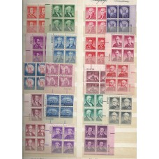 USA partijtje Plate-blocks postfris in insteekboek ca. 200 stuks