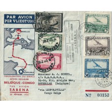 België 1ste vlucht brief naar Leopoldville - Belgisch Congo 1935