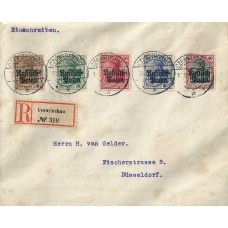 Duitse Post in (Russisch) Polen Mi. 1-5 op aangetekende brief